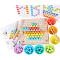Wooden Montessori Peg Board Beads Game